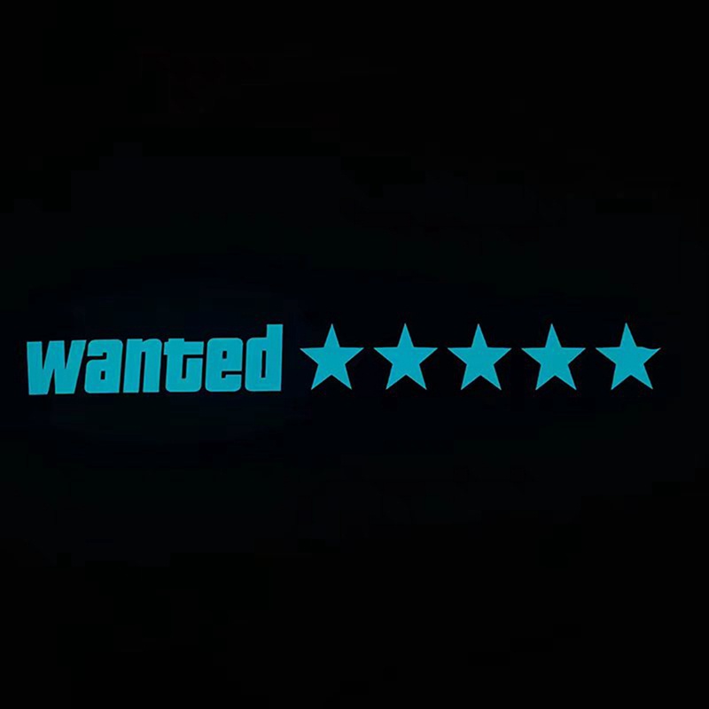 Bộ 5 Miếng Dán Trang Trí Kính Chắn Gió Xe Hơi Có Đèn LED Xanh Dương Độc Đáo