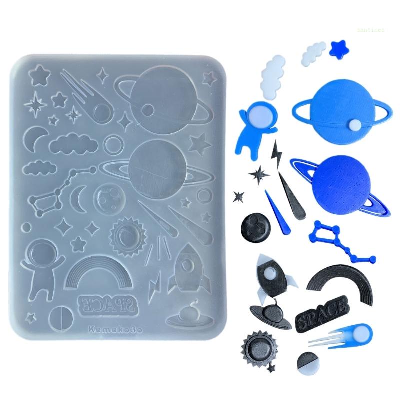 Khuôn Silicone Hình Hành Tinh / Ngôi Sao / Hành Tinh Làm Mặt Trang Sức Thủ Công DIY