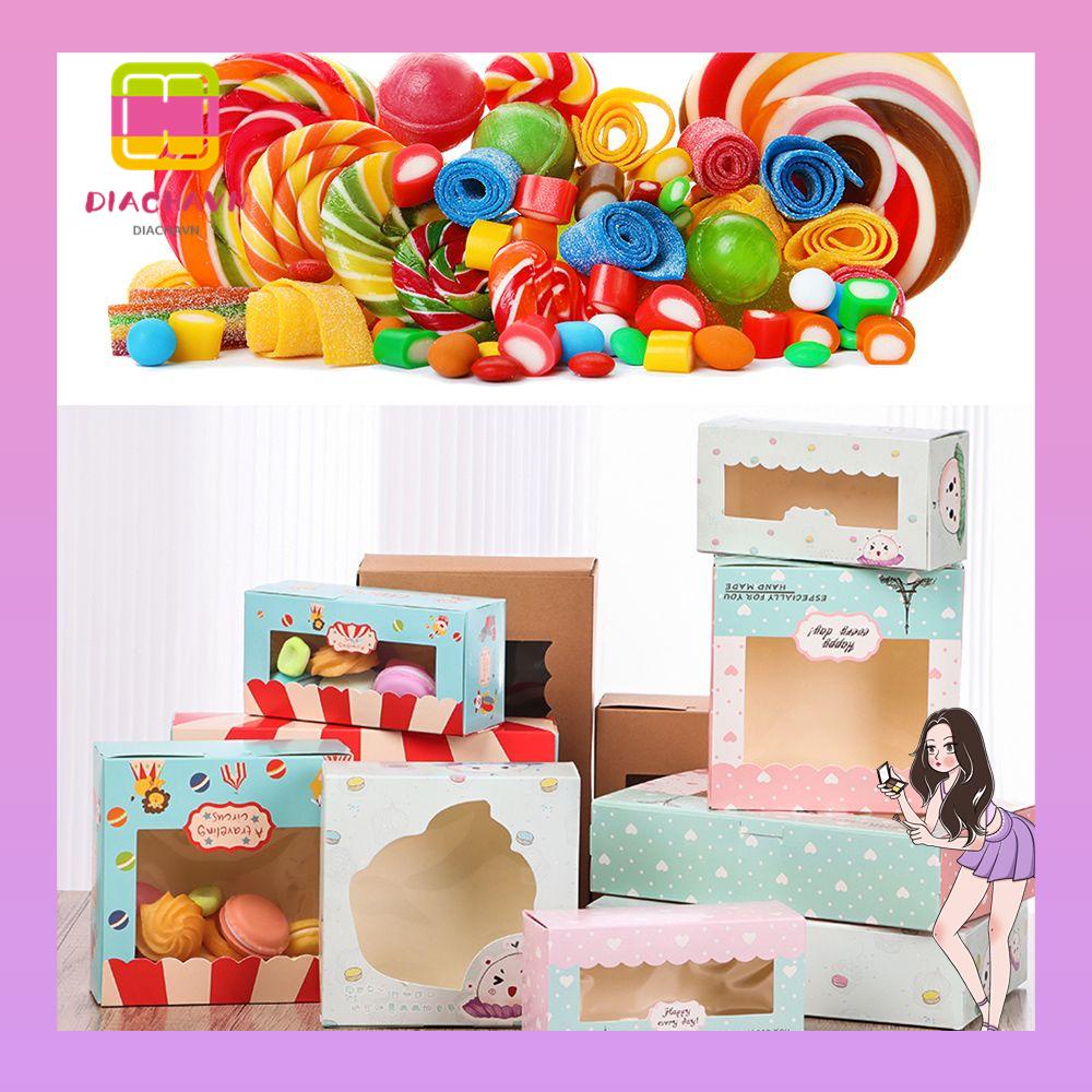 Set 10 Hộp 2 / 4 / 6 Ô Cửa Sổ Trong Suốt Đựng Bánh Quy Tiện Dụng Ốp