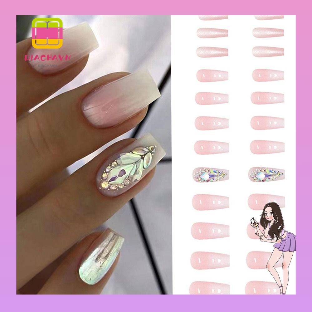 Set 24 Móng Tay Giả Che Phủ Toàn Diện Dùng Để Múa Ba Lê