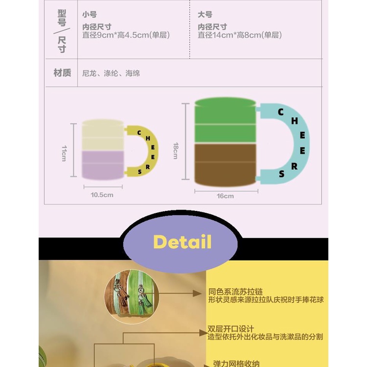 Túi Đựng Mỹ Phẩm Cỡ Lớn Hai Lớp Chống Thấm Nước Tiện Lợi