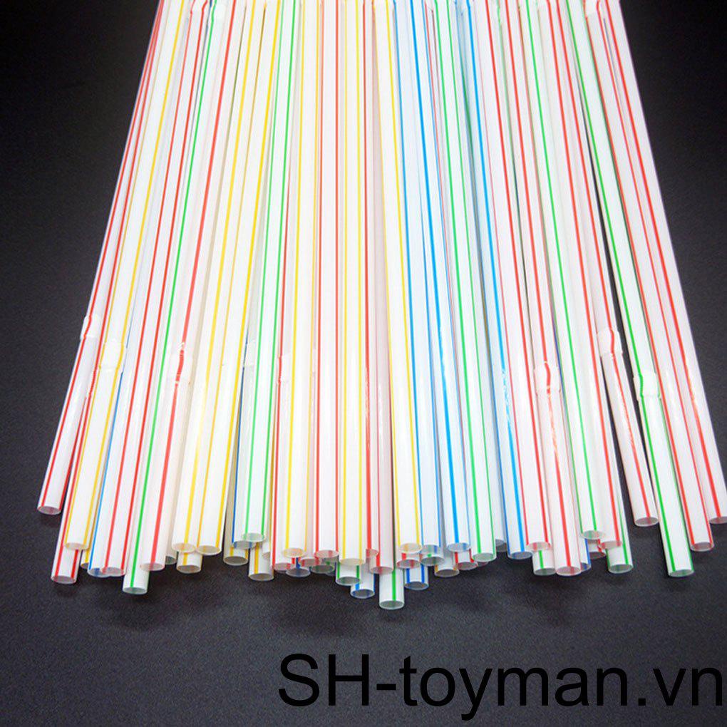 Set 100 Ống Hút Dài 6mm Linh Hoạt Nhiều Màu Sắc Dùng Một Lần Cho Nhà Bếp / Nhà Hàng