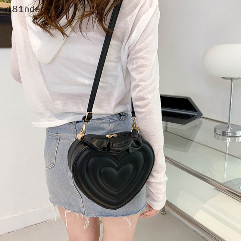 Túi Đeo Chéo Vai Bằng Da PU Họa Tiết Trái Tim Thời Trang Sành Điệu Cho Nữ