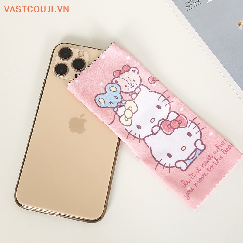 Khăn Lau Kính Sợi Nhỏ Hình Hoạt Hình My Melody Kuromi Hello Kitty