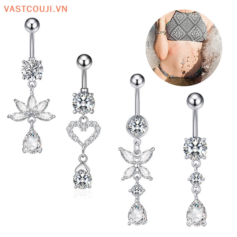 Khuyên RốN HìNh BướM ĐíNh Đá BằNg ThéP Không Gỉ