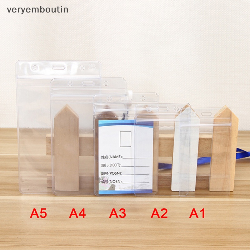 Set 10 Túi Đựng Thẻ ID / Thẻ ID Đeo Trước Ngực Mềm Bóng Trong Suốt Siêu Bền Chống Thấm Nước