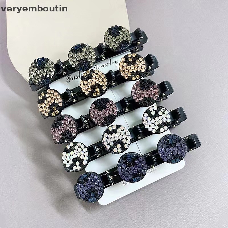 Kẹp Tóc Bện Hình Tròn Màu Đen Kèm 3 Kẹp Tóc Nhỏ Xinh Thời Trang 1 Cái