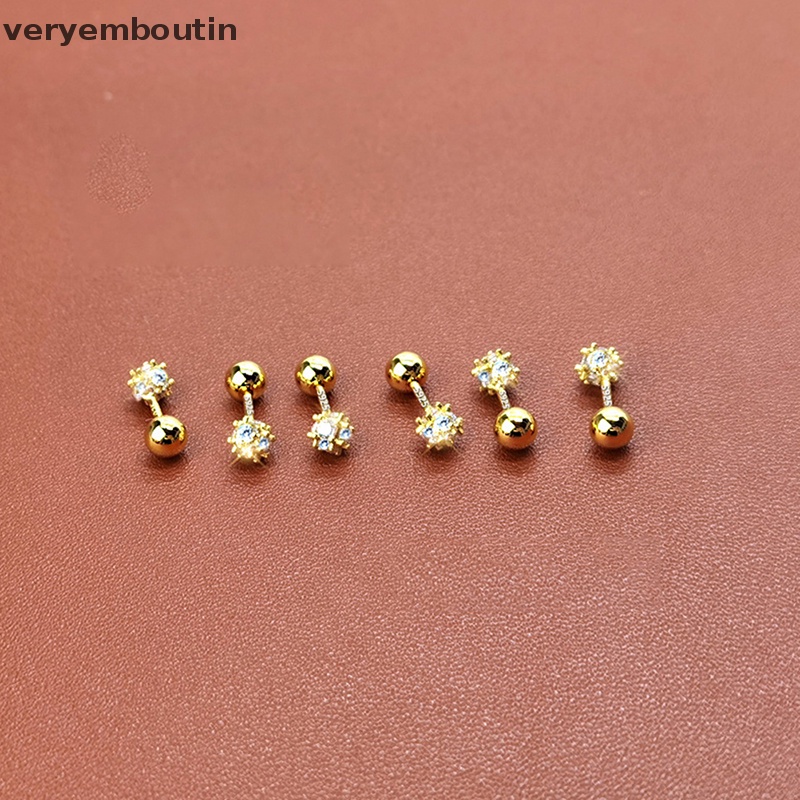 1 Đôi Bông Tai Đính Đá Zircon Dạng Xoắn Ốc Dành Cho Nữ