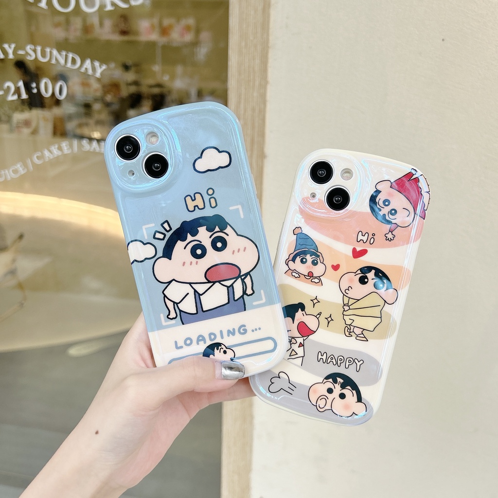 Ốp Điện Thoại TPU Dẻo Màu Blue-ray Họa Tiết Hoạt Hình Cậu Bé Bút Chì Dễ Thương Cho IPhone 14 13 12 11 Pro Max