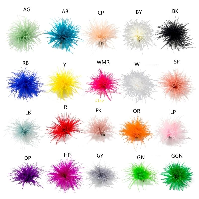 Ghim Cài Áo Hình Lông Vũ Đà Điểu Phối Lông Vũ Thời Trang Cho Nữ