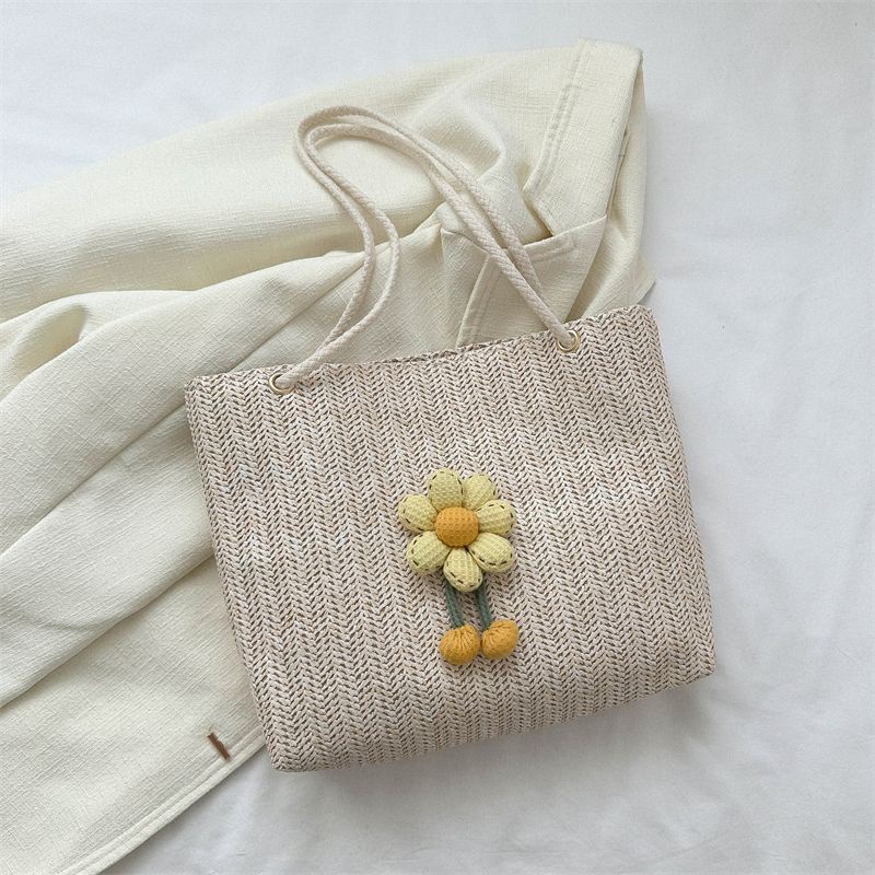 Túi Xách Đan Rơm Đeo Vai Sức Chứa Lớn Phong Cách Mới Dễ Phối Đồ Cho Nữ