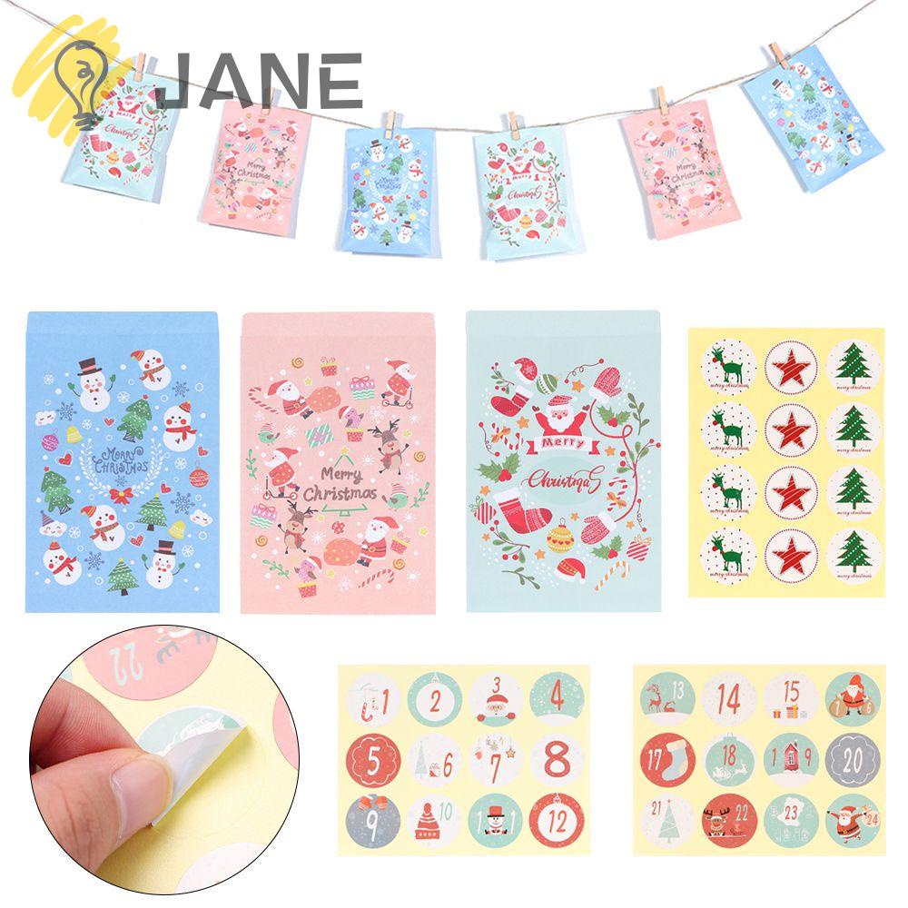 Bộ 24 Túi Giấy Đựng Quà Giáng Sinh Xinh Xắn