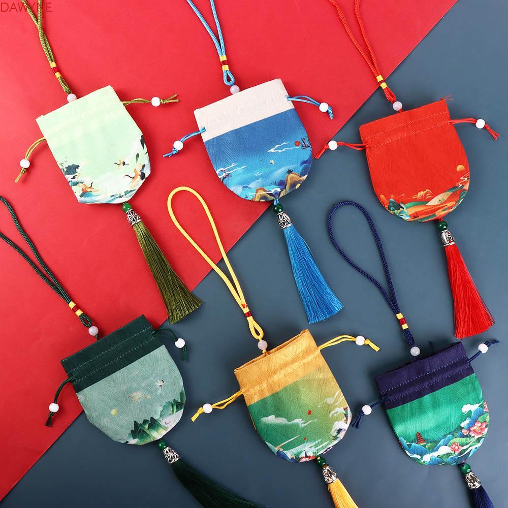 Túi Rỗng Dây Rút Đa Năng Họa Tiết Hoa Đựng Trang Sức Nhiều Màu Sắc