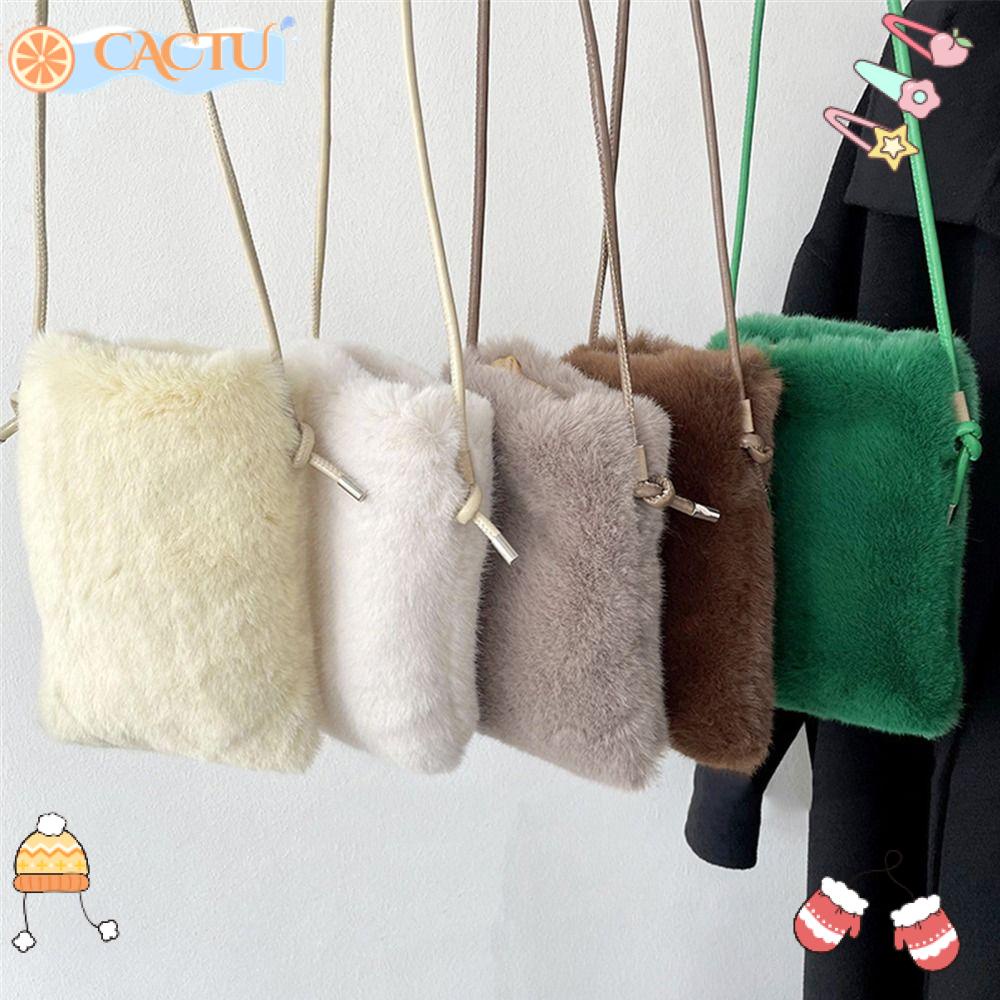 Túi Đeo Vai Phủ Lông Nhân Tạo Mềm Mại Thời Trang Xinh Xắn Cho Nữ