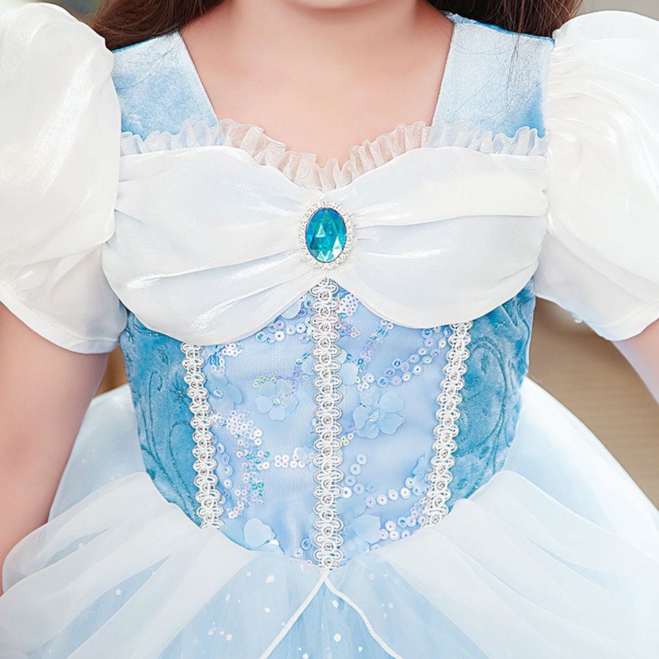 Đầm Hóa Trang Công Chúa Lọ Lem LXAA Q80 Kèm Găng Tay Dành Cho Bé Gái