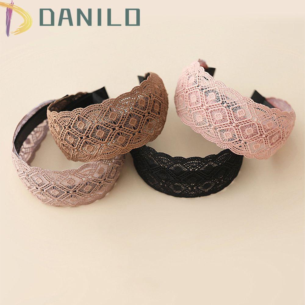 Cài Tóc Ren Hoa Bản Rộng Chống Trượt Phong Cách Vintage Cho Nữ