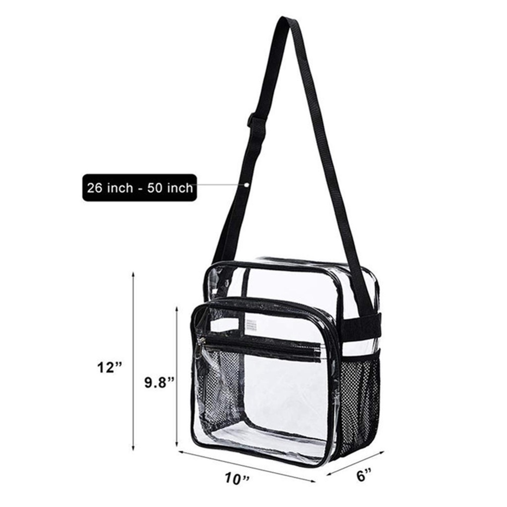 Túi Đeo Chéo Trong Suốt Có Thể Điều Chỉnh Kích Cỡ Tiện Dụng Thời Trang Unisex