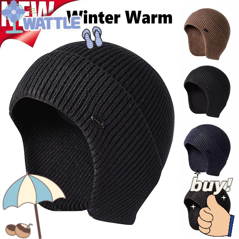 Mũ Beanie Dệt Kim Dày Dặn Có Vành Che Tai Cho Nam Và Nữ