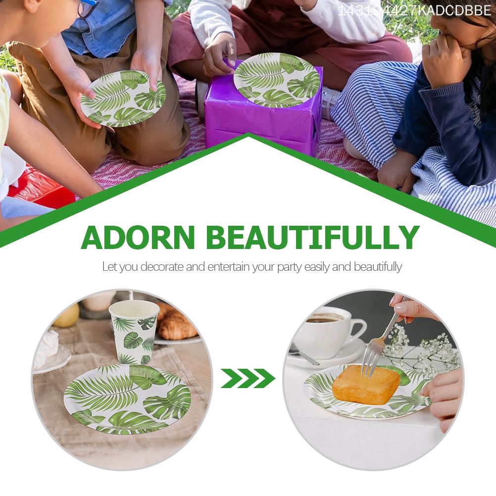 Set 30 Đĩa Giấy Chủ Đề Luau Dùng Một Lần Trang Trí Tiệc Cưới