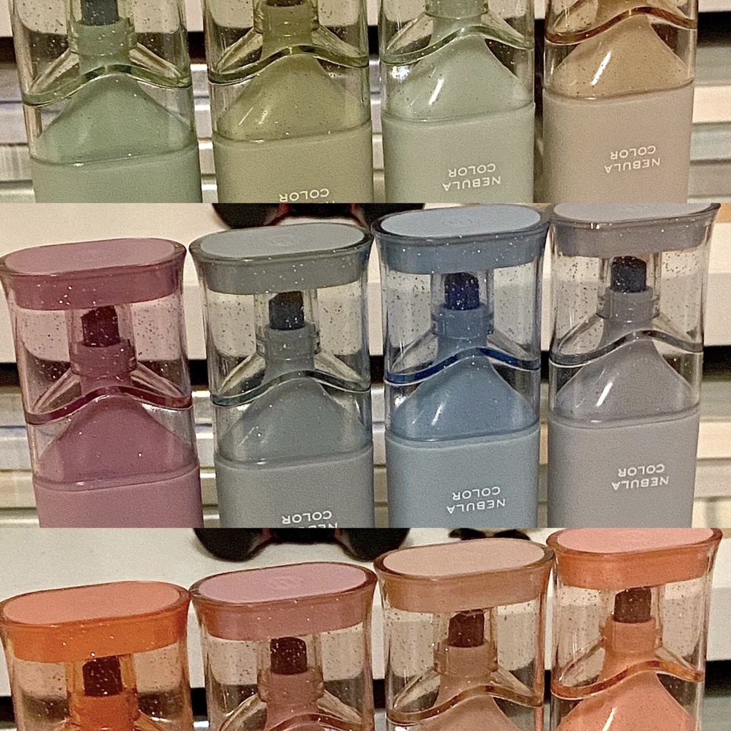 Set 4 bút highlight Nebula, bút đánh dấu màu pastel có nhũ