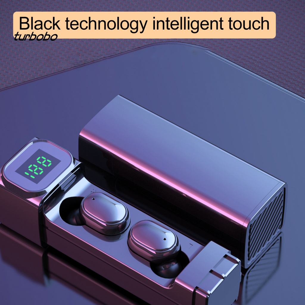 Tai Nghe Nhét Trong Không Dây Bluetooth 5.1 IPX7 Màn Hình Kỹ Thuật Số Thông Minh turbobo BQC-01