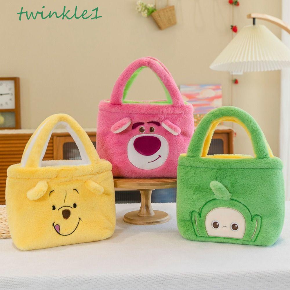 Túi Xách Cầm Tay Hai Mặt Họa Tiết Gấu Winnie Phong Cách Hàn Quốc