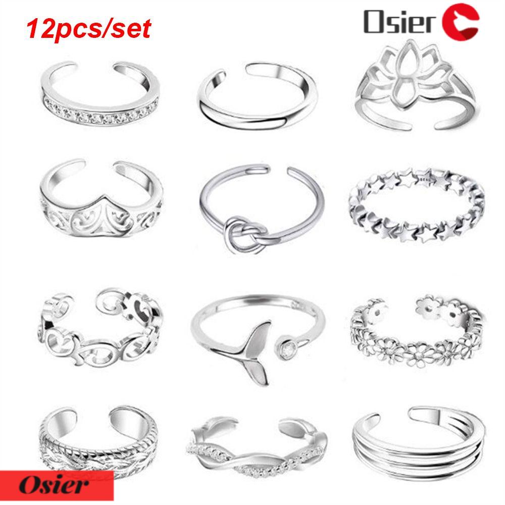 Set 1 12 Nhẫn Đeo Ngón Chân Thời Trang Đi Biển Mùa Hè Cho Nữ