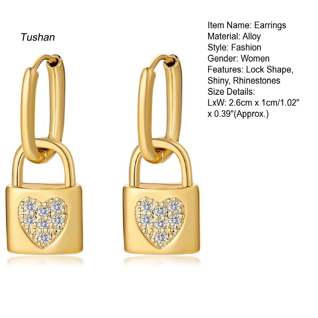 1 Đôi Bông Tai Hình Trái Tim Đính Đá Lấp Lánh