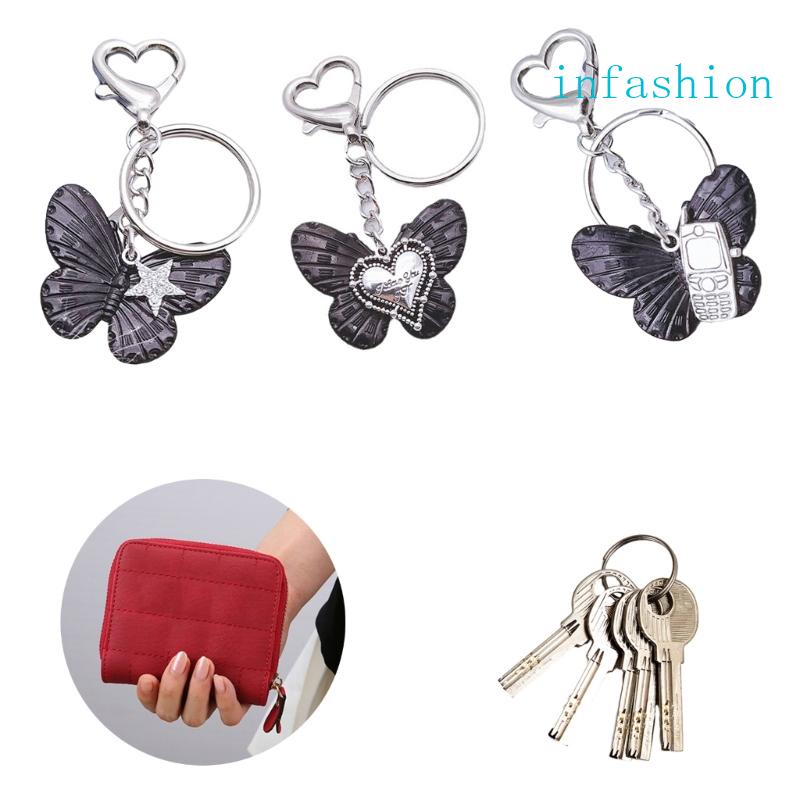 Móc Khóa Mặt Hình Bướm Y2K Phong Cách Punk Đơn Giản Dành Cho Nam Nữ Y2K