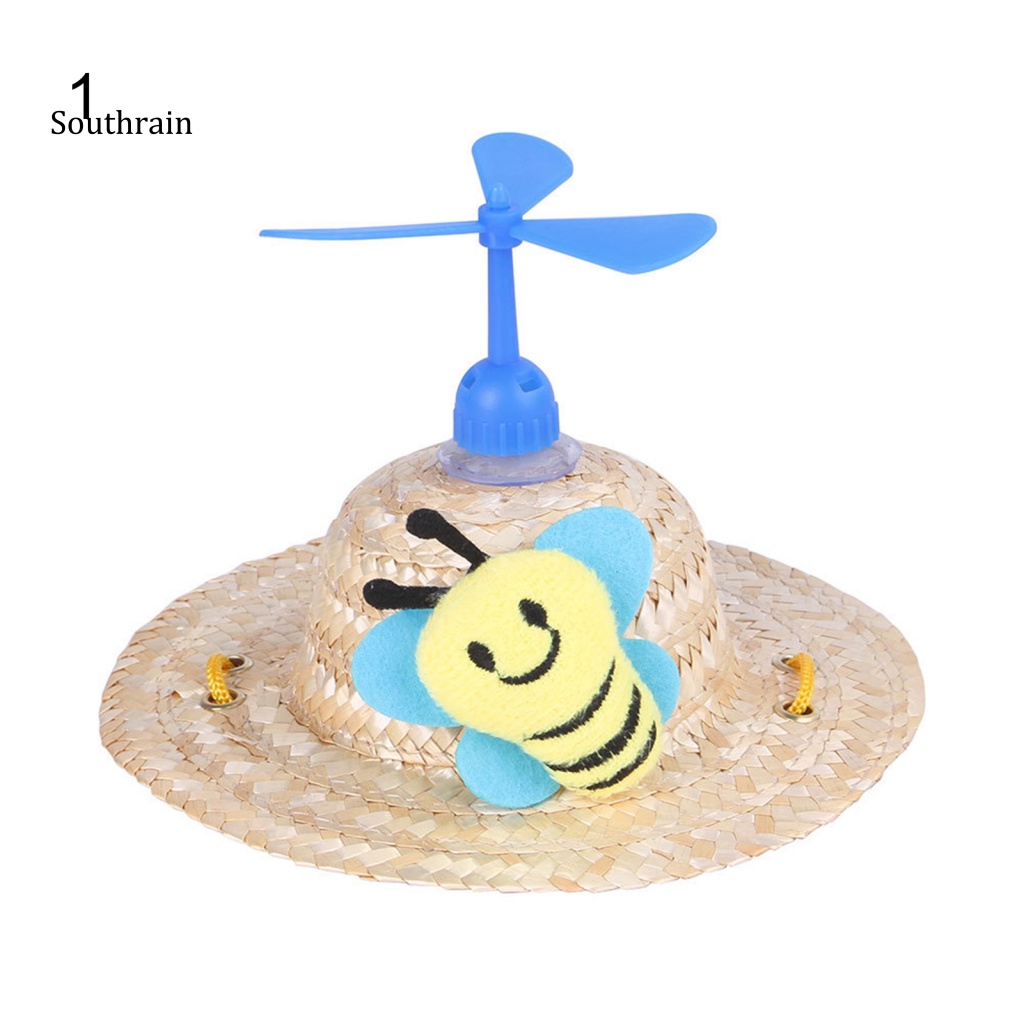 Mũ Vành Rộng Đan Tre Đáng Yêu Cho Thú Cưng