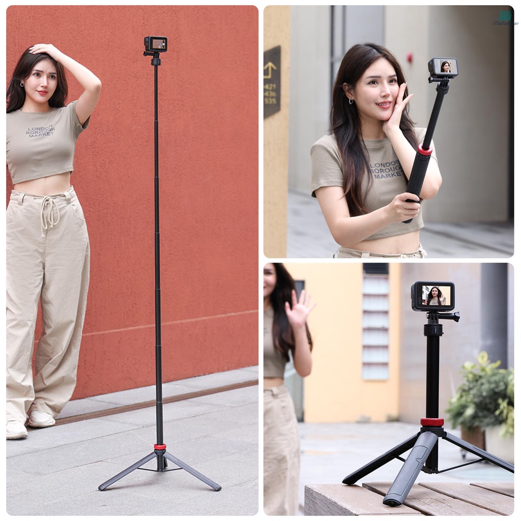 Ulanzi Go-Quick II Sports Camera Selfie Stick Tripod Magnetic Quick Release Mount Max.140cm/55in Extra Long Extension Replacement for  11/10/9/8 Insta360 Sports Cameras