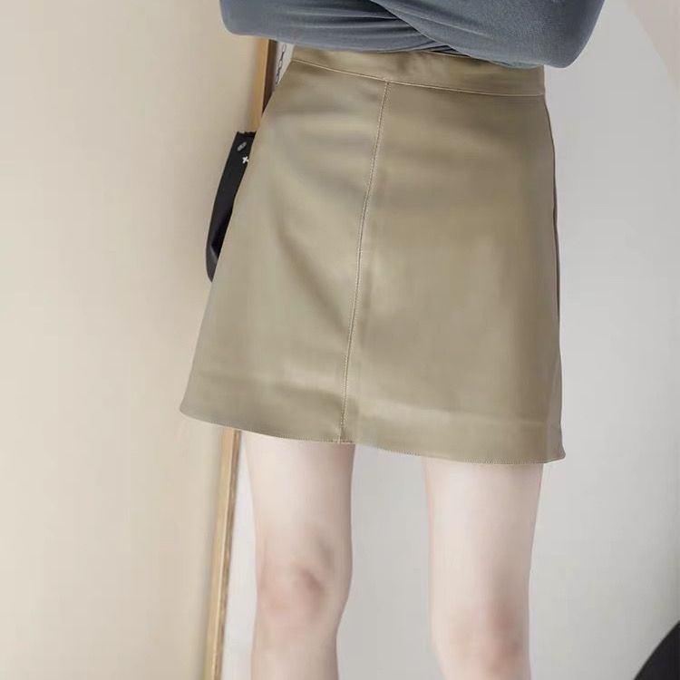 Chân Chân Váy Chữ A Bằng Da Eo Cao Thời Trang Dành Cho Nữ