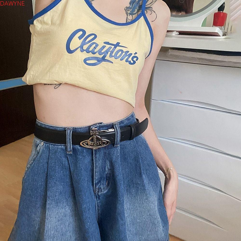 Thắt Lưng Da PU Khóa Kim Loại Y2k Thời Trang Cho Nam Nữ