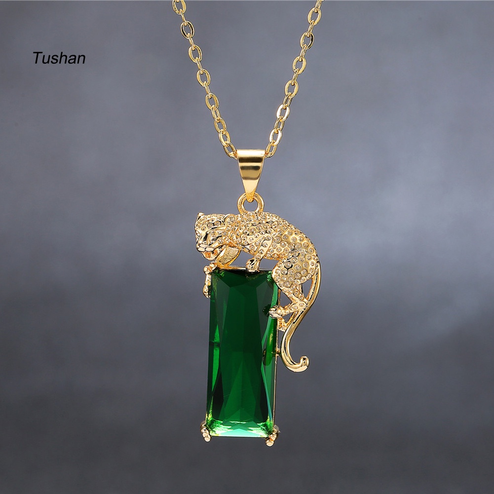 Vòng cổ Mặt Hình Báo Vàng Đính Đá Thời Trang Unisex