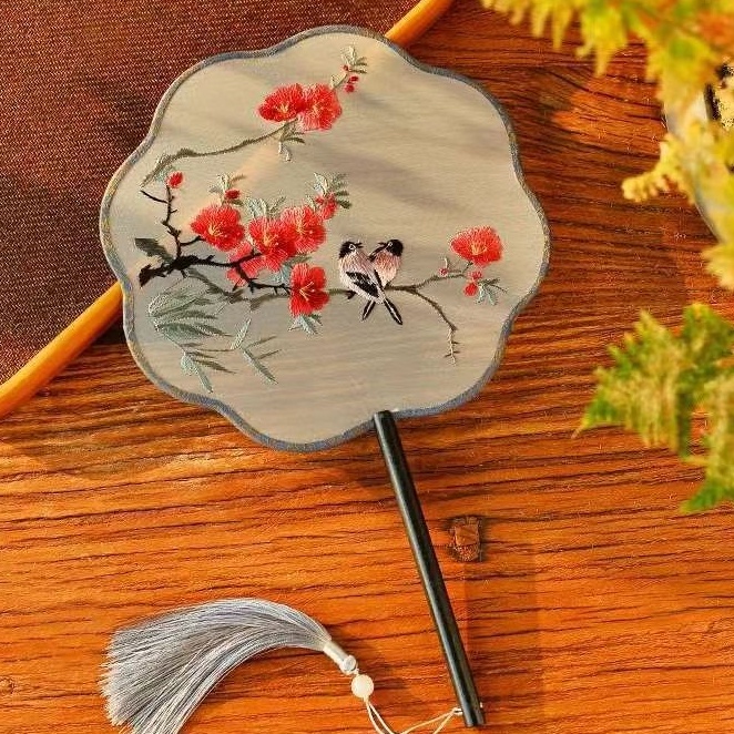 Dmo-Quạt Cầm Tay Làm Thủ Công Phong Cách vintage