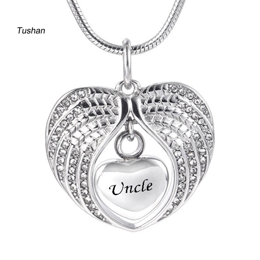 Vòng cổ Mặt Trái Tim Khắc Chữ Dad Mom Son Đính Đá Thời Trang