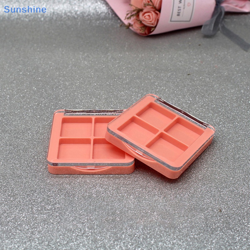 Hộp Rỗng Trong Suốt 4 Ngăn Đựng Phấn Mắt / Má Hồng / Son Môi DIY