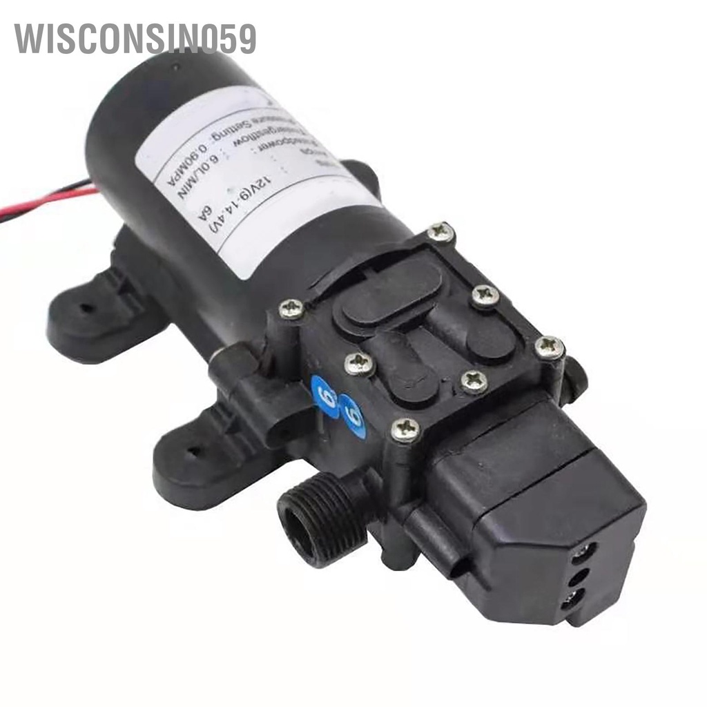 Wisconsin059 Cao Cấp Màng Bơm Điện Thông Minh 6L Lưu Lượng Tự Mồi Rửa Xe Nông Nghiệp DC12V 72W