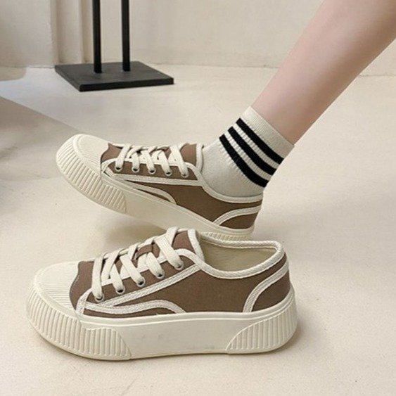 Pu Giày Thể Thao Vải canvas Đế Dày Thời Trang Cá Tính Cho Nữ