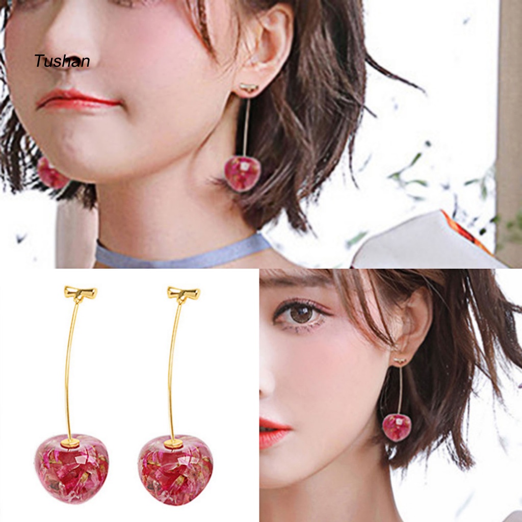 Khuyên Tai Hình Trái Cherry Thanh Lịch Cho Nữ