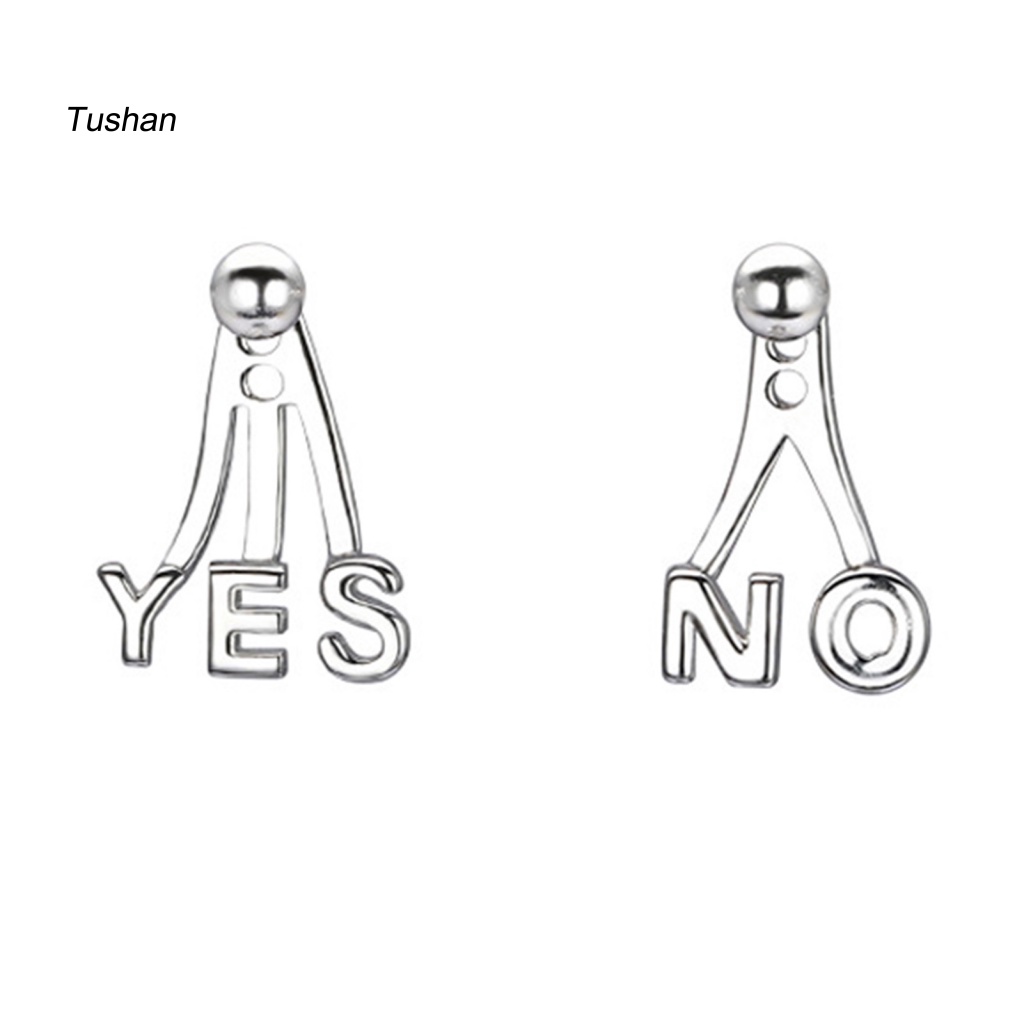 1 Đôi Bông Tai Hình Chữ Cái Tiếng Anh Thiết Kế Bất Đối Xứng Siêu Nhẹ Thời Trang Cho Nữ