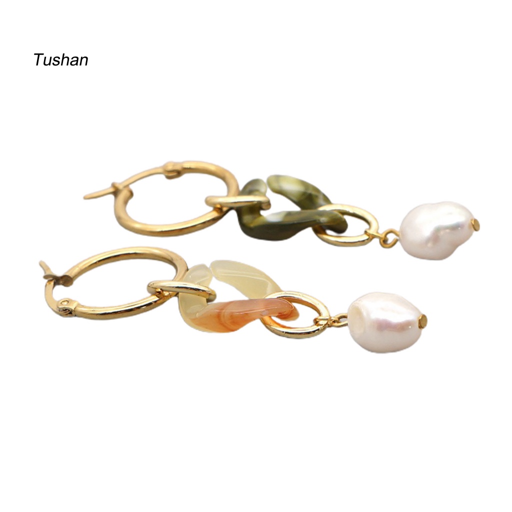 1 Đôi Bông Tai Dáng Dài Đính Ngọc Trai Giả Phong Cách Baroque Thời Trang Dự Tiệc