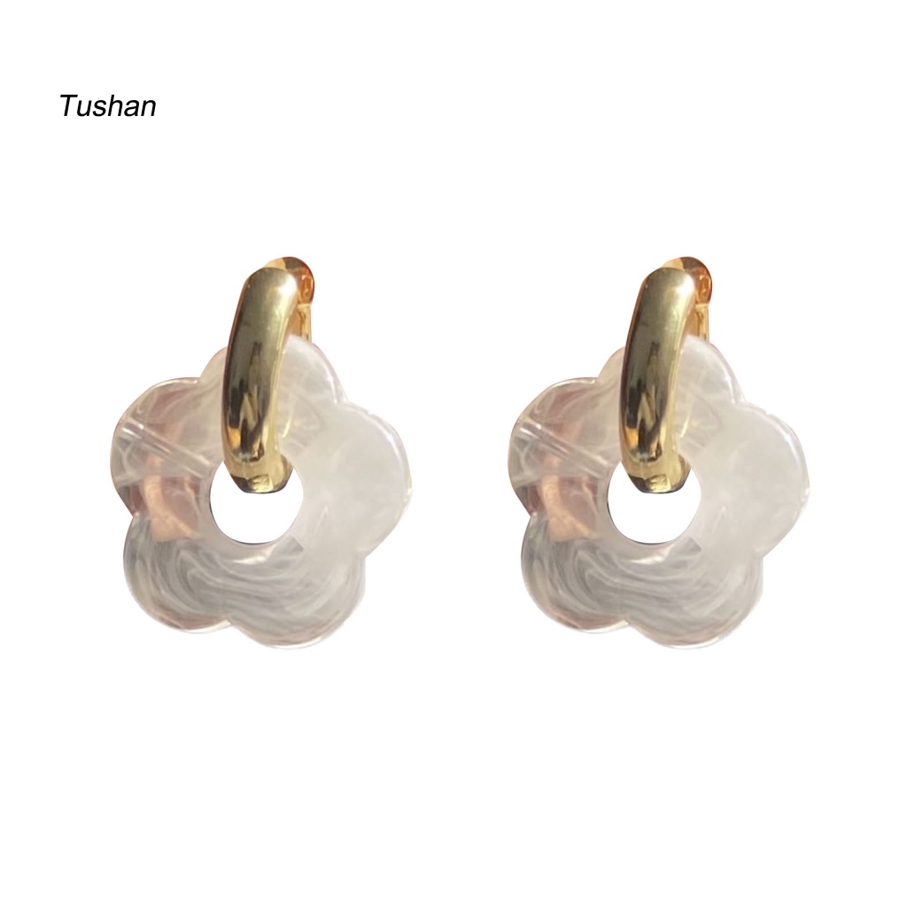 1 Đôi Bông Tai Hình Hoa Bằng Nhựa Resin Tinh Tế Dành Cho Nữ