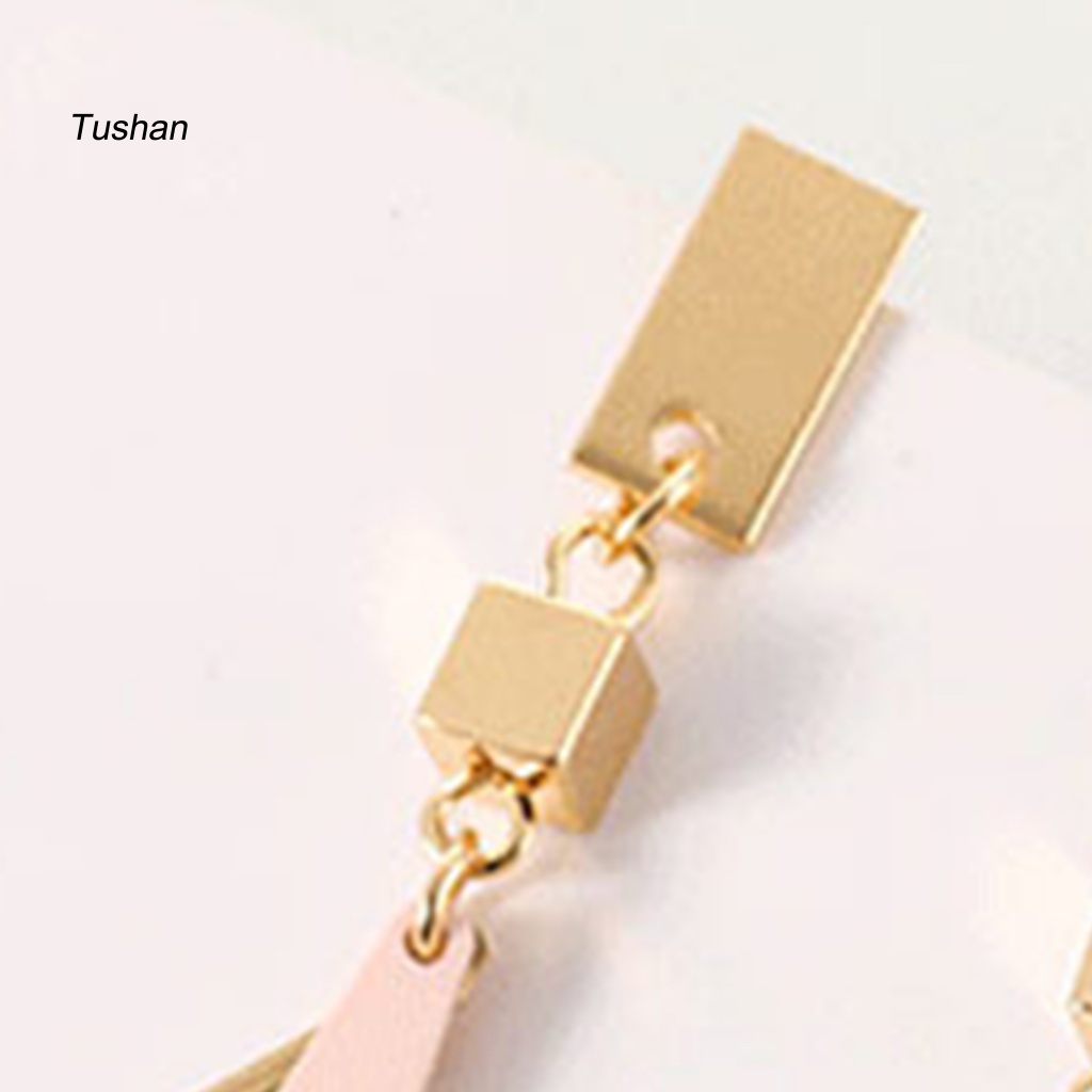 1 Đôi Bông Tai Hình Tam Giác Nhiều Màu Thời Trang Dành Cho Nữ