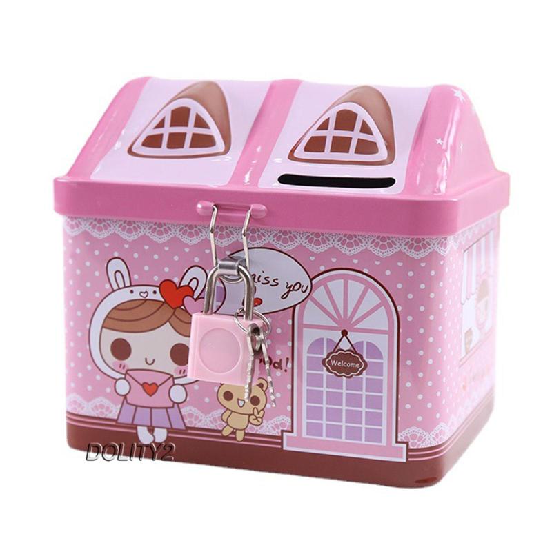 [Dolity2] Hộp Đựng Tiền Xu / Chìa Khóa Hoạt Hình Để Bàn Phòng Khách Có Khóa