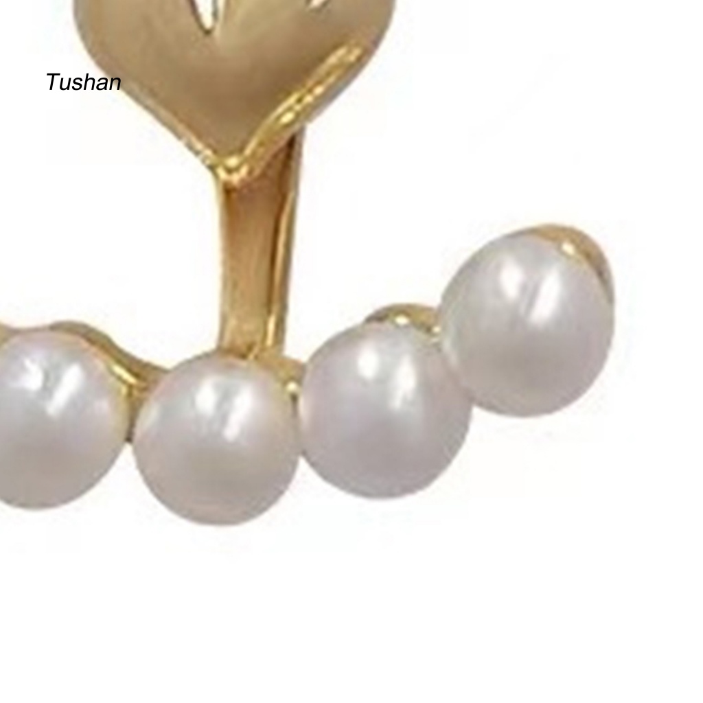 1 Đôi Khuyên Tai Hợp Kim Đính Ngọc Trai Nhân Tạo Thời Trang
