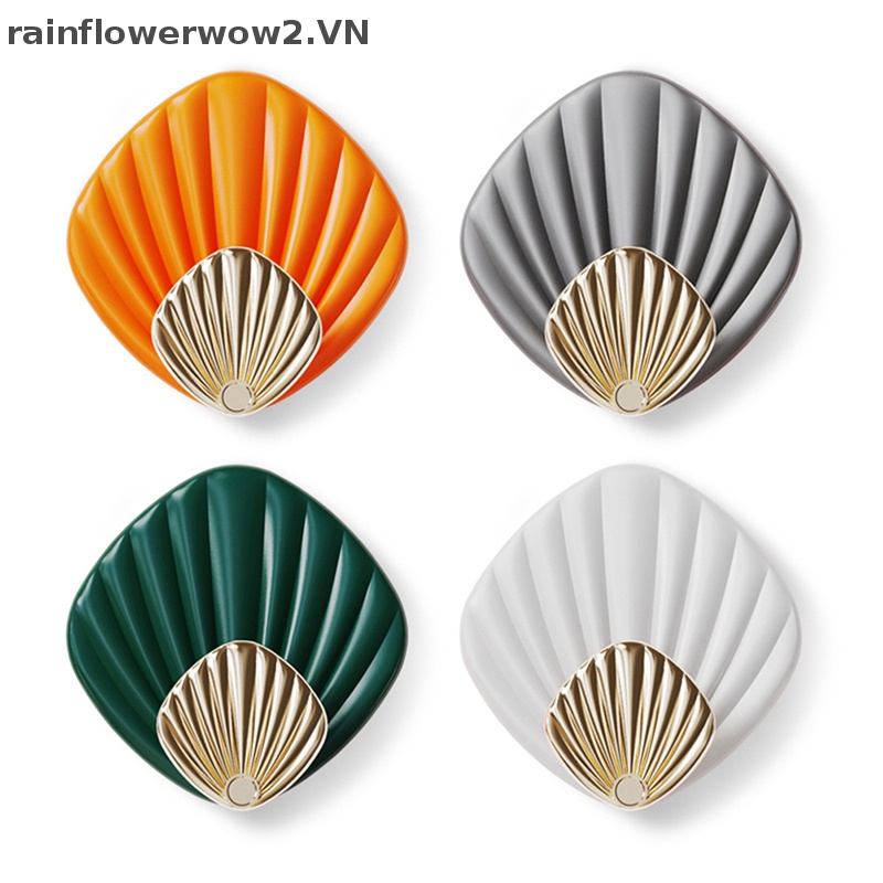 Set 4 Móc Treo Đồ Hình Vỏ Sò Dán Tường Không Cần Khoan Chắc Chắn