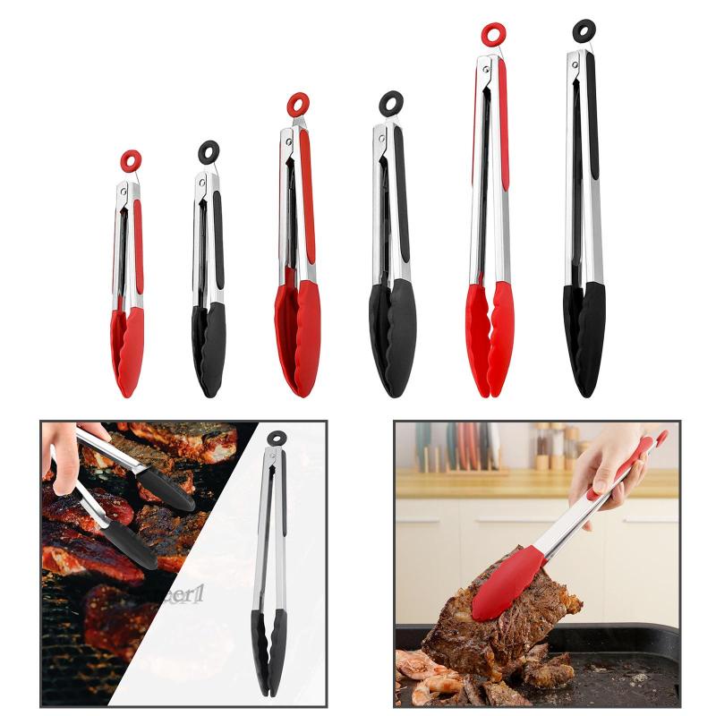 Kẹp Gắp Thức Ăn Bằng Thép Không Gỉ Chống Dính Chịu Được Sức Nặng Đa Năng Fenteer1