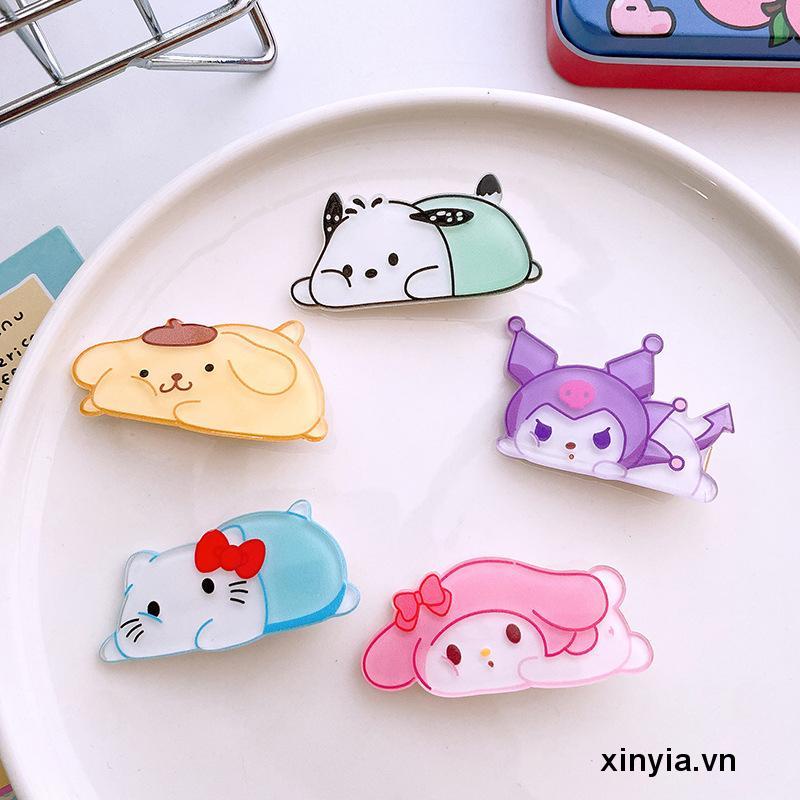 Kẹp Tóc Nhựa Acrylic Hình Sanrio Hoạt Hình Dễ Thương Cho Bé Gái