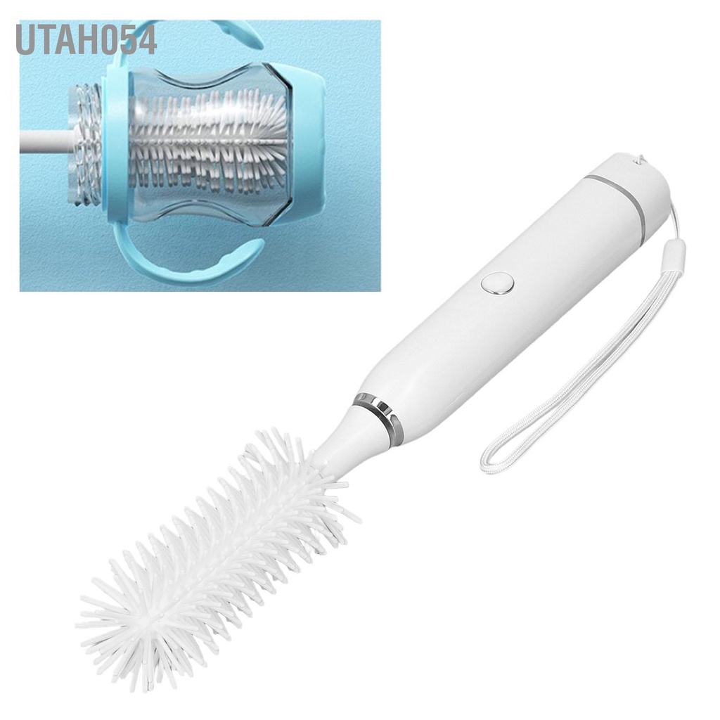 Utah054 Bàn chải bình sữa cho bé bằng điện Dụng cụ làm sạch không thấm nước dành trẻ em